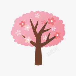 卡通粉色小树素材