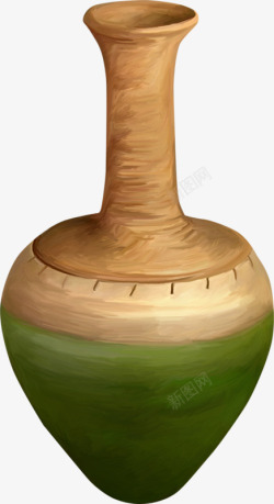 手绘陶瓷花瓶素材