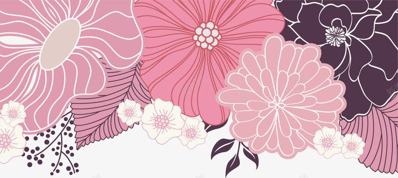粉色线条花朵png免抠素材_新图网 https://ixintu.com 免抠PNG 手绘 文艺 清新 简约 粉色 线条 美丽 花朵