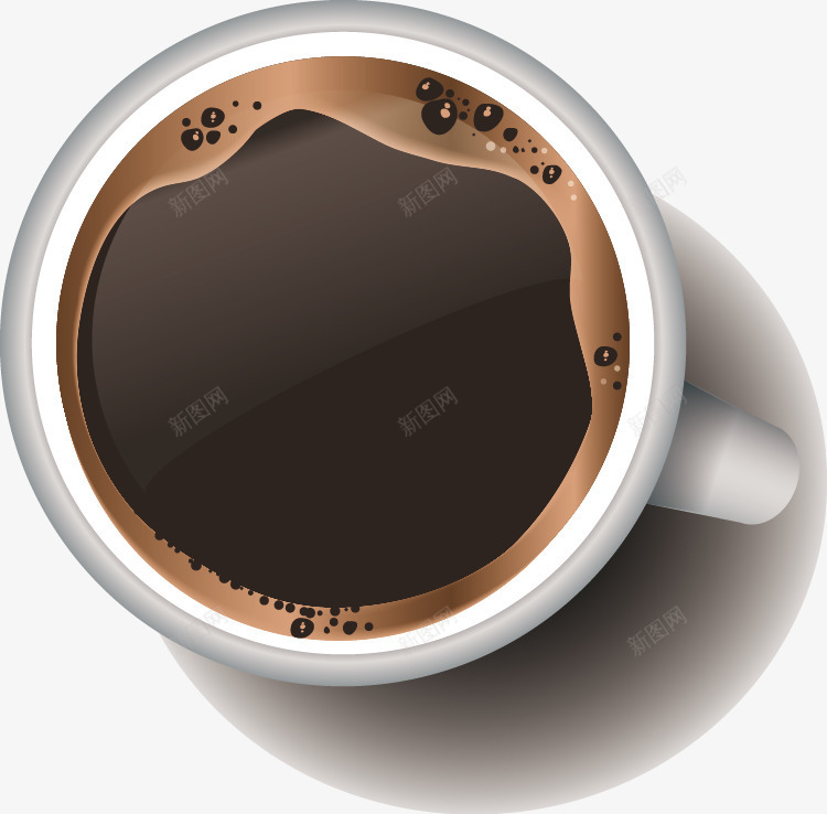 咖啡俯视图png免抠素材_新图网 https://ixintu.com 咖色 热饮 装饰图案 饮品