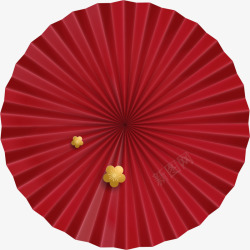立体雨伞红色立体伞面花朵高清图片