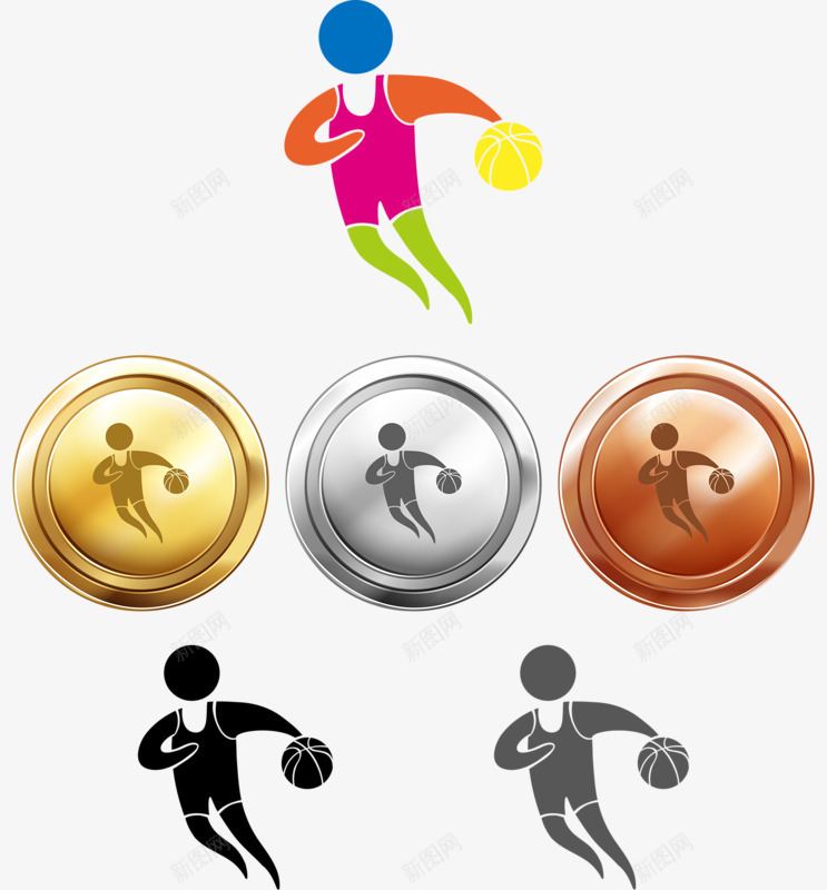 卡通竞技篮球图标png_新图网 https://ixintu.com 体育运动 卡通手绘 竞技比赛项目 简约图标