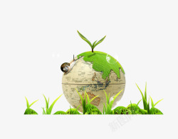 发芽的地球绿色生态环境保护高清图片