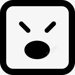 中文符号表情符号的方脸闭着眼睛张开嘴巴图标高清图片