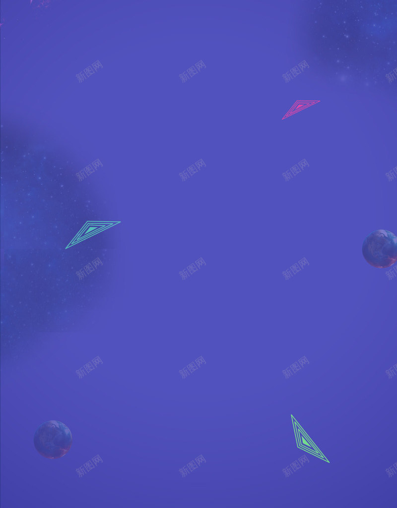 店铺背景png免抠素材_新图网 https://ixintu.com 星空 星空紫 漂浮的几何体 紫色