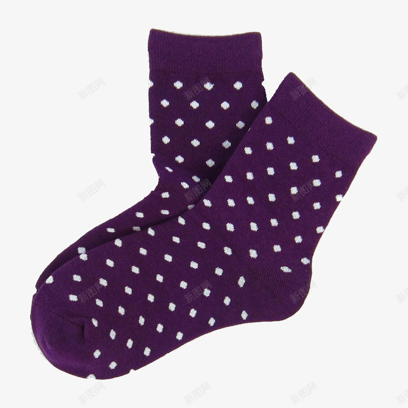 紫色波点棉质短袜子png免抠素材_新图网 https://ixintu.com 产品实物 女士袜子 棉质 短把袜子 袜子