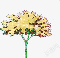 黄色创意植物大树png免抠素材_新图网 https://ixintu.com 创意 大树 植物 黄色