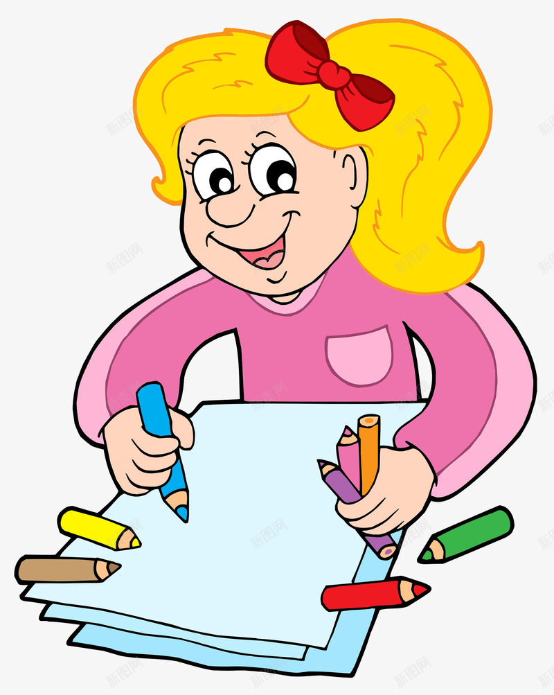 画画的小孩png免抠素材_新图网 https://ixintu.com 书写 写 写字 图画 坐姿端正 学习 手 拿着 拿笔 握笔 握笔姿势 笔 签字 蜡笔 记录