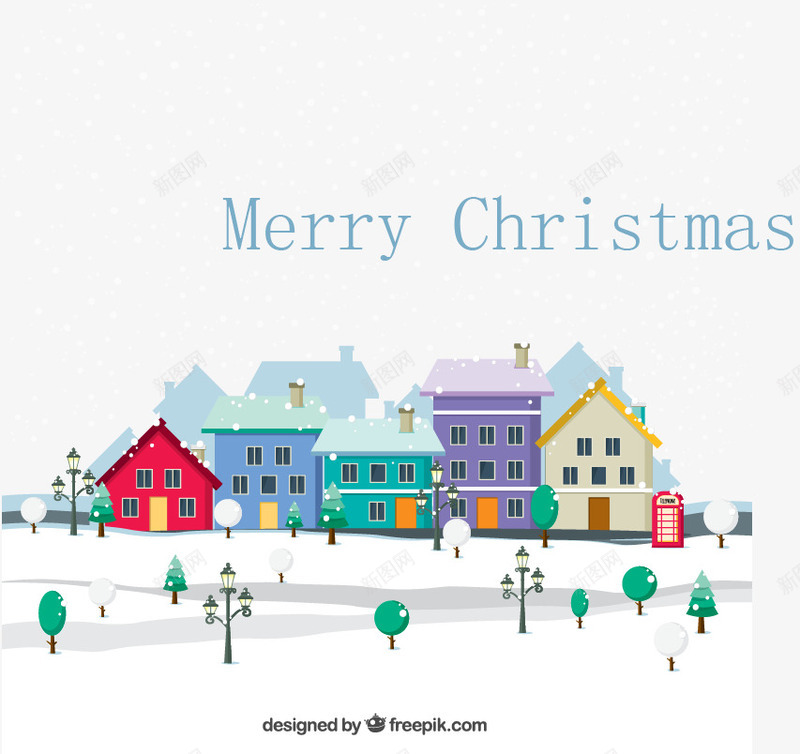 圣诞节矢量图ai免抠素材_新图网 https://ixintu.com 圣诞节 城市 建筑 树木 设计 路灯 雪花 矢量图