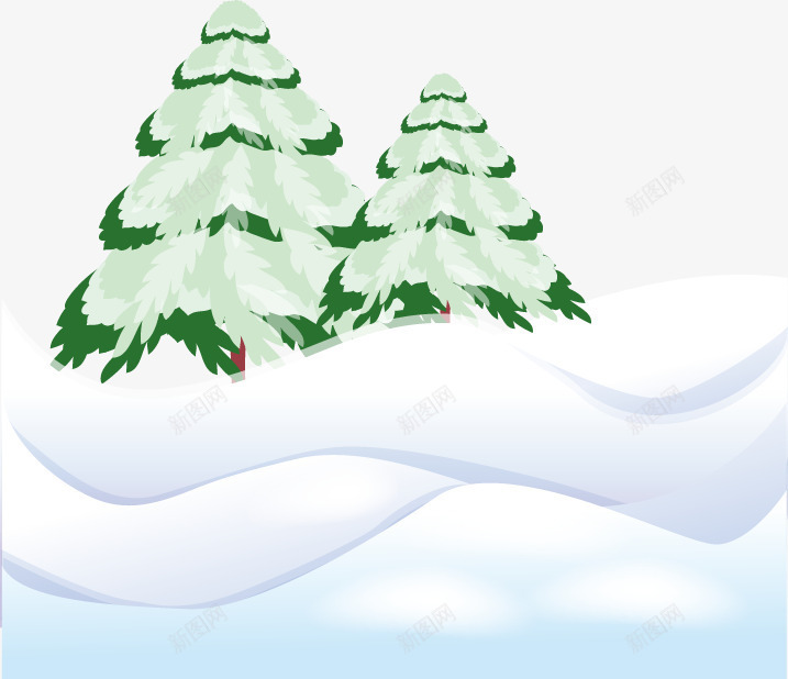 冬天的树png免抠素材_新图网 https://ixintu.com 冬天 松树 树 积雪