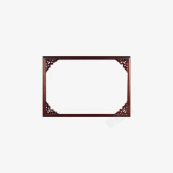 红木框中国风红木框元素高清图片