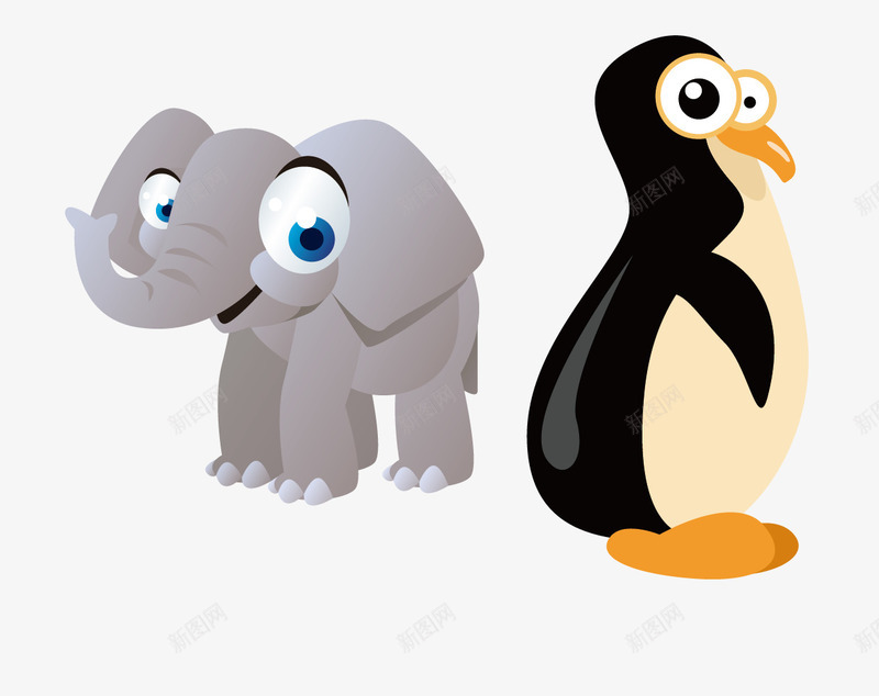 热带大象南极企鹅png免抠素材_新图网 https://ixintu.com 企鹅 南极 卡通 热带大象 矢量企鹅