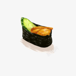 蔬菜寿司手绘画片素材