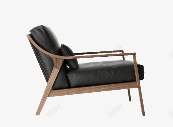 黑色皮革装饰躺椅png免抠素材_新图网 https://ixintu.com 皮革 舒适 装饰椅子 黑色