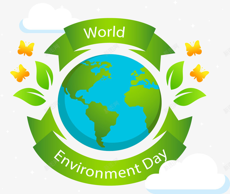 世界环境保护日png免抠素材_新图网 https://ixintu.com 世界环保日 环境保护日 矢量素材 绿色地球 蓝色地球