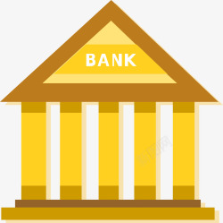 金融堆积的金币金色银行房屋图标矢量图高清图片