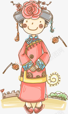 手绘中国风可爱女生png免抠素材_新图网 https://ixintu.com 可爱 国风 女生