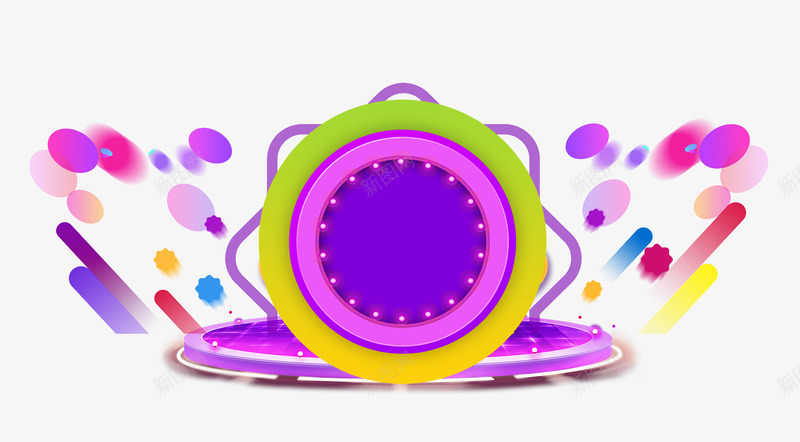 紫色圆盘圆点png免抠素材_新图网 https://ixintu.com 双12素材 圆点 圆盘 紫色圆盘 紫色装饰 舞台