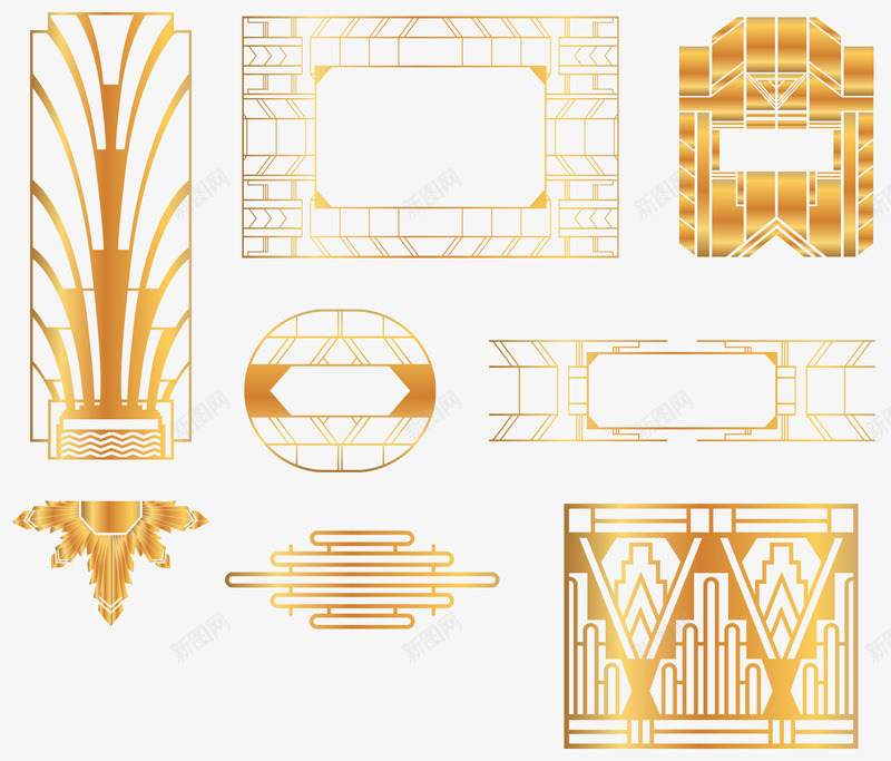 金色欧式边框装饰图标png_新图网 https://ixintu.com 图标 欧式 金色 镂空