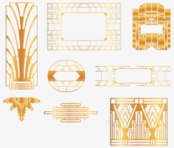 镂空图标金色欧式边框装饰图标高清图片