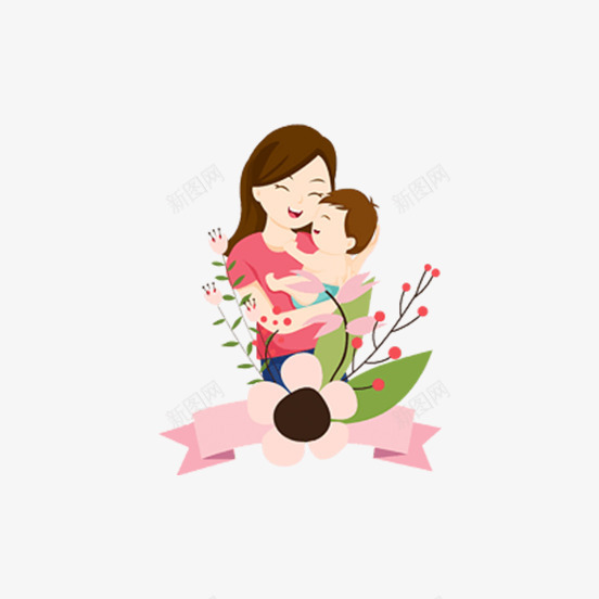 感恩的心母亲节图标png_新图网 https://ixintu.com 免抠图 孩子 效果图 母亲 母亲节 花朵 装饰图 装饰画