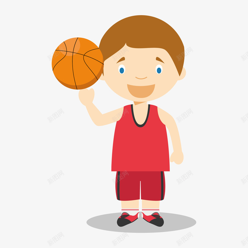 卡通篮球运动员少年png免抠素材_新图网 https://ixintu.com 卡通 少年 篮球 运动员