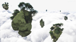 漂浮素材山云层里漂浮的山石高清图片