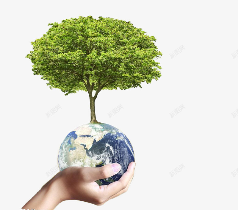 地球上的大树png免抠素材_新图网 https://ixintu.com 地球 树木 环保 绿色