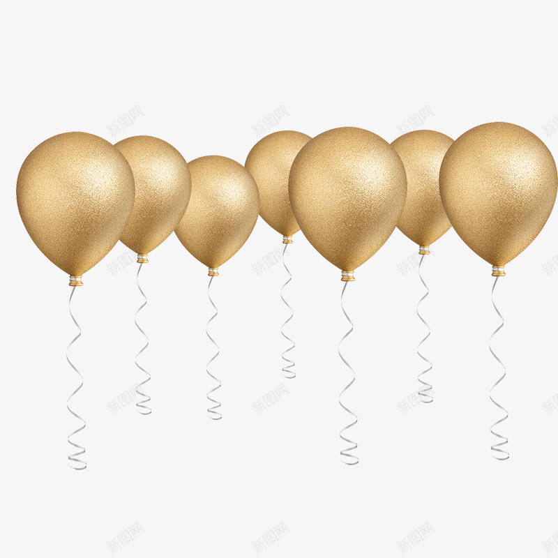 金色漂浮的气球psd免抠素材_新图网 https://ixintu.com 免抠气球 漂浮 的气球 金色 金色气球 黑色的绳子