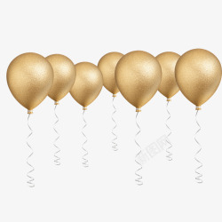 金色绳子金色漂浮的气球高清图片
