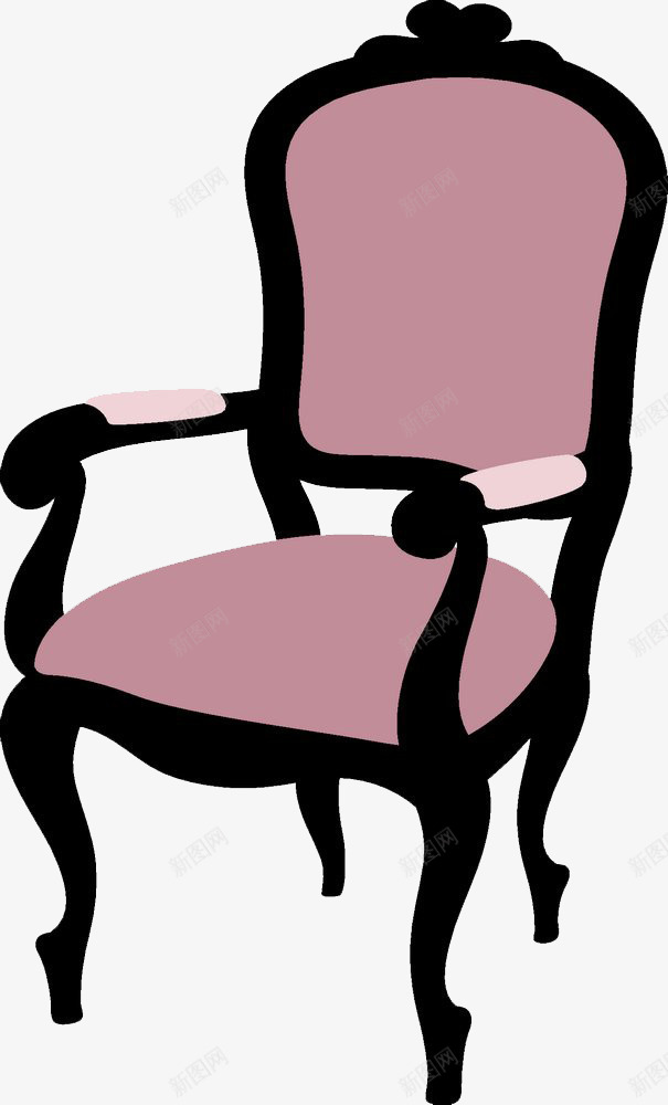 欧式椅子png免抠素材_新图网 https://ixintu.com 卡通 家具 座椅 手绘 椅子 欧式 欧式风格 浪漫 紫色