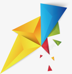彩色三角几何碎片素材
