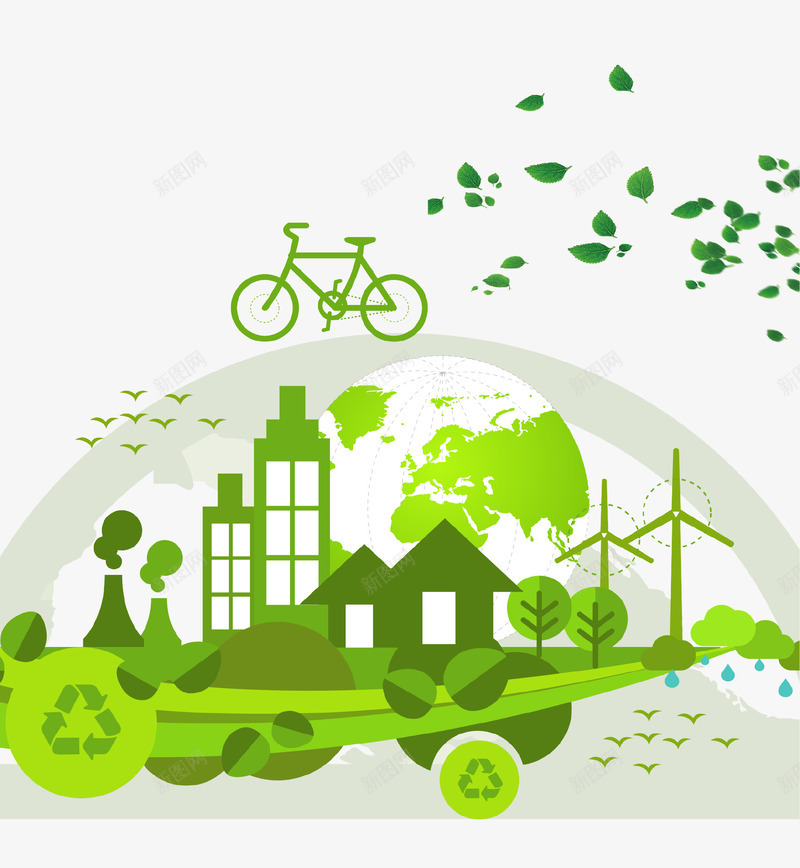 绿色清新创意保护环境海报psd免抠素材_新图网 https://ixintu.com 低碳 保护环境 创意 海报 环保 绿色 节能
