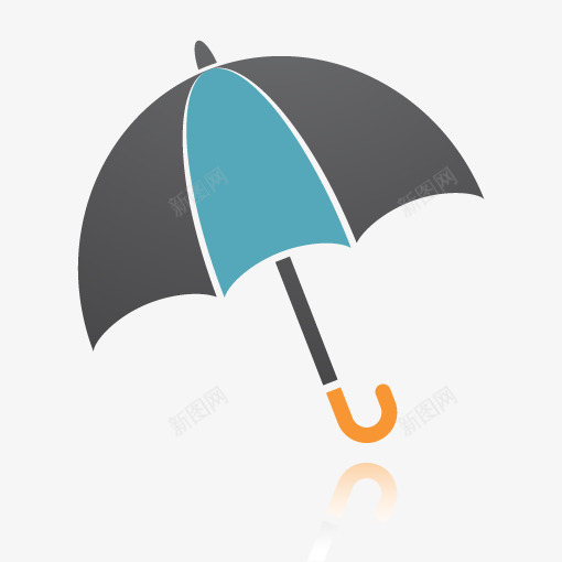 蓝色雨伞图标psd_新图网 https://ixintu.com 创意图标 图标 图案 扁平化图标 标志 立体化图标 网页素材 雨伞
