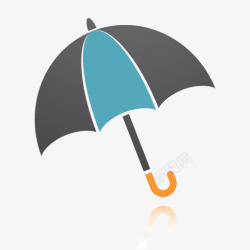 立体雨伞蓝色雨伞图标高清图片