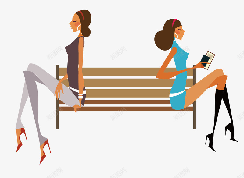 坐在公共座椅上的美女png免抠素材_新图网 https://ixintu.com 休息 时尚 椅子 玩手机 美女