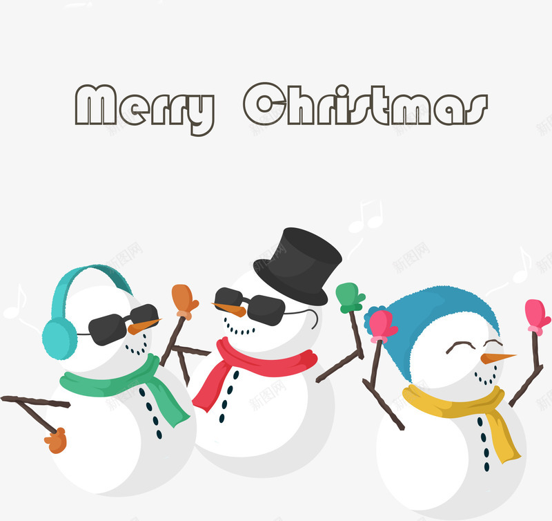 聚会的圣诞雪人png免抠素材_新图网 https://ixintu.com png素材 圣诞节素材 圣诞雪人 聚会 音乐