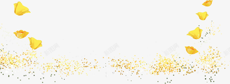 手绘黄色漂浮花瓣装饰png免抠素材_新图网 https://ixintu.com 漂浮 花瓣 装饰 黄色
