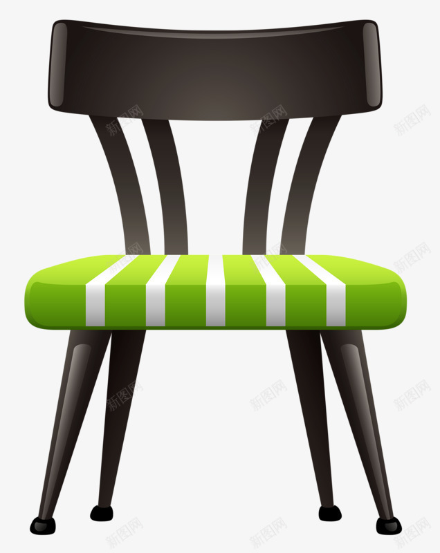 绿色餐厅椅png免抠素材_新图网 https://ixintu.com 卡通 座位 木头 椅子