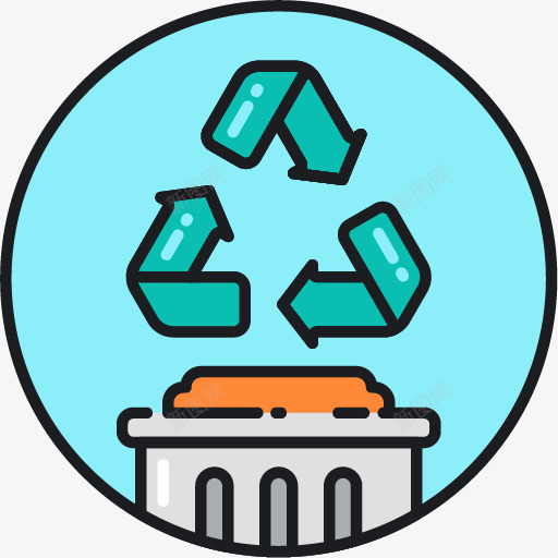 垃圾回收标识图标png_新图网 https://ixintu.com 垃圾回收 垃圾桶 标识 环保 环境 绿色 重新利用