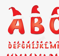 圣诞字母字母主题书画文字素材