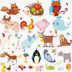 彩色刺猬卡通动物矢量图高清图片