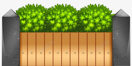 围栏上的植物png免抠素材_新图网 https://ixintu.com 围栏 木质 栅栏 植物 环保 绿色