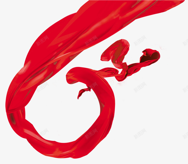 漂浮彩带png免抠素材_新图网 https://ixintu.com 彩带 彩带缠绕 漂浮 红色 绸布 飘带