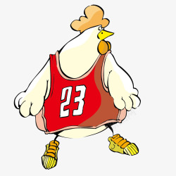 穿着篮球衣服的公鸡素材