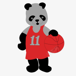打篮球的熊猫矢量图素材