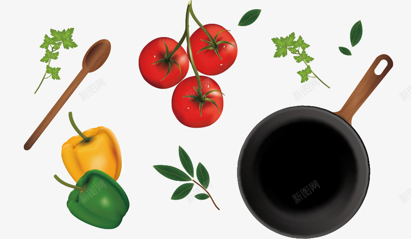 健康饮食png免抠素材_新图网 https://ixintu.com 健康饮食 勺子 厨具 番茄 美食 蔬菜 西红柿 青椒