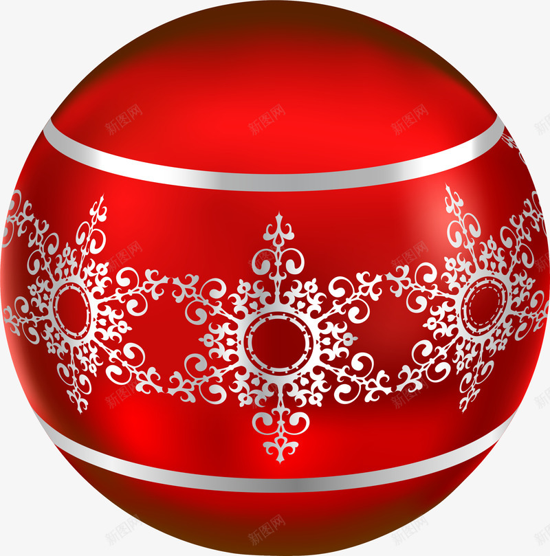 红色雪花彩球png免抠素材_新图网 https://ixintu.com 冬季 冬日 圣诞快乐 圣诞球 圣诞节 红色彩球 装饰图案