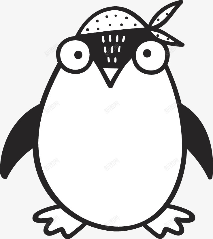 黑色线条勾画的小企鹅png免抠素材_新图网 https://ixintu.com 动漫动画 动物 卡通手绘 小企鹅 装饰图 黑色企鹅