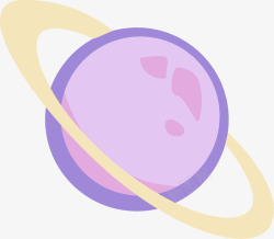 紫色闪星紫色扁平卡通星球高清图片